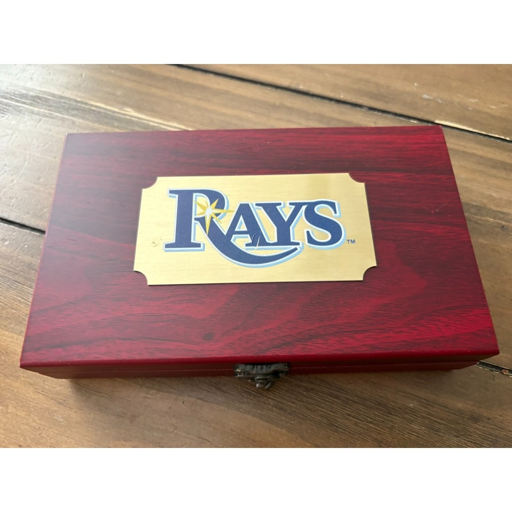 Tampa Bay Rays Wood Box 2 Deck Playing Cards Set Club Special Baseball Gift‎ NIB